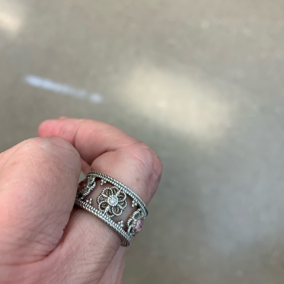 Judith Ripka SS and pink topaz with CZ size 7 ring - Picture 4 of 8